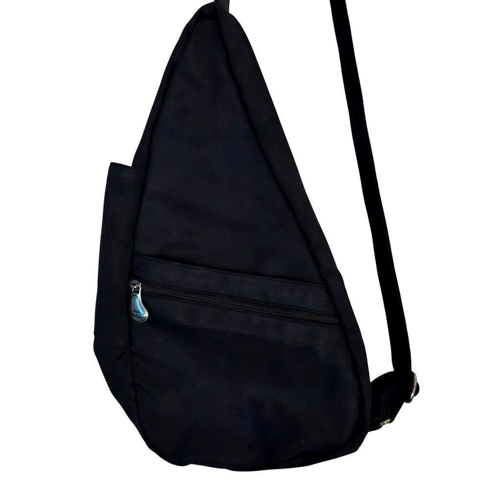 AmeriBag Healthy Back Crossbody Bag Black Nylon Ergonomic Sling Backpack #1462 - Picture 3 of 9
